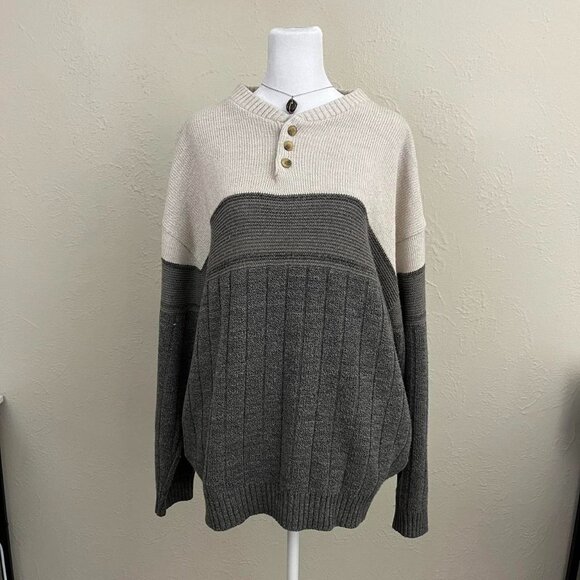 y2k indie skater acrylic henley sweater - Picture 2 of 8